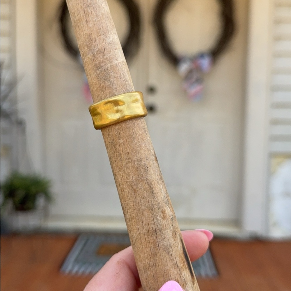 Hammered Gold Band Ring